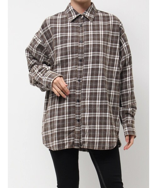 GYDA（ジェイダ）の「Vintage like check SH（シャツ/ブラウス・レディース・アイボリー/ネイビー/ベージュ・F）」の13枚目の写真