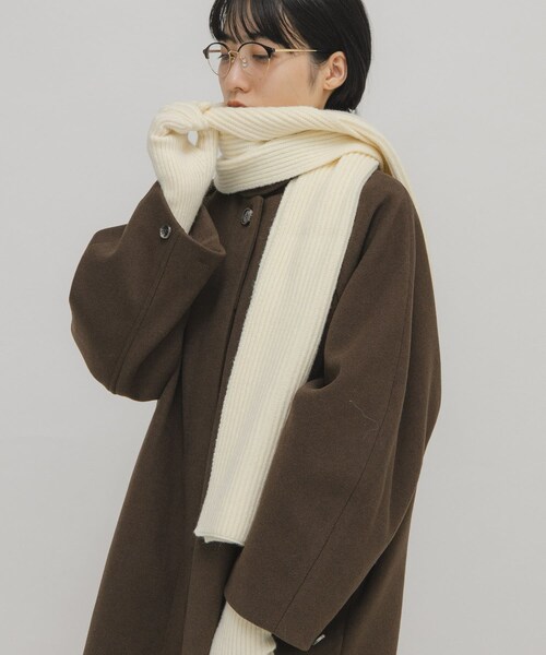 KBF（ケイビーエフ）の「リブニットマフラー（マフラー・レディース・IVORY/L.BLUE/BROWN・one）」の5枚目の写真