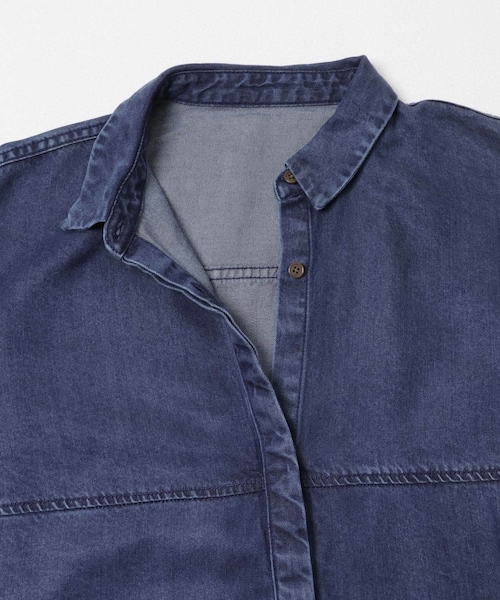 URBAN RESEARCH DOORS（アーバンリサーチドアーズ）の「デニム切替ショート丈シャツ 26AW（シャツ/ブラウス・レディース・INDIGO/ONE WASH・Free）」の12枚目の写真