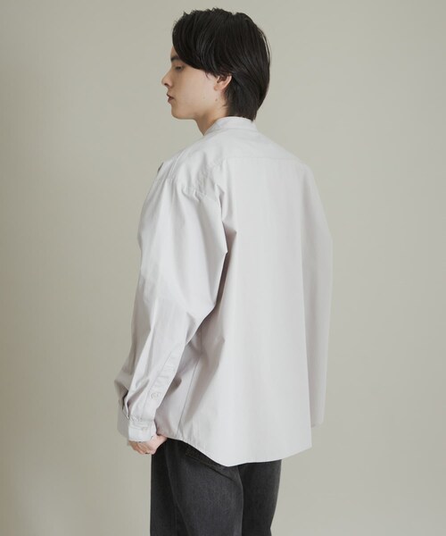 SENSE OF PLACE by URBAN RESEARCH（センスオブプレイスバイアーバンリサーチ）の「ピーチブロードバンドカラーロングスリーブシャツ（シャツ/ブラウス・メンズ・L.GRAY/CHARCOAL/L.BLUE・M/L）」の8枚目の写真