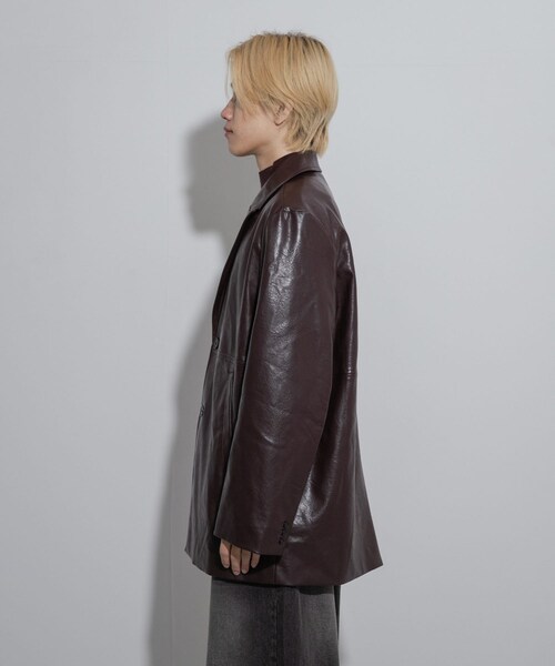 SENSE OF PLACE by URBAN RESEARCH（センスオブプレイスバイアーバンリサーチ）の「フェイクレザーミドルジャケット（テーラードジャケット・メンズ・BLACK/BROWN・M/L）」の22枚目の写真
