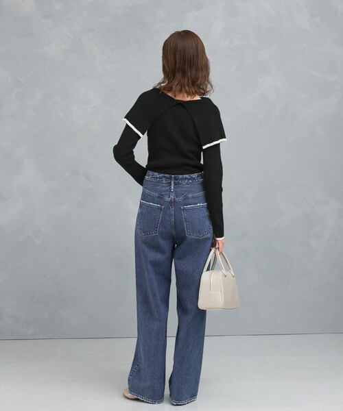 URBAN RESEARCH ROSSO（アーバンリサーチロッソ）の「2wayネックバイカラーケープニット（ニット/セーター・レディース・OFF/BEIGE/BLACK・FREE）」の20枚目の写真