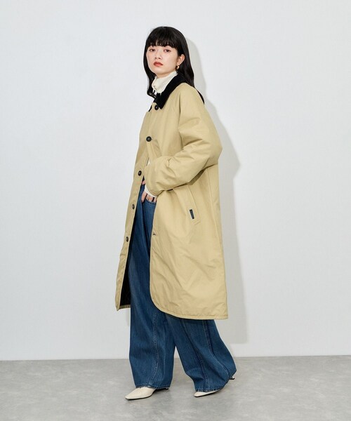 ADAM ET ROPE'(アダムエロペ)の「【LAVENHAM for ADAM ET ROPE'】別注 CHANTRY(ナイロンジャケット・レディース・ブラック/ベージュ・F)」の10枚目の写真