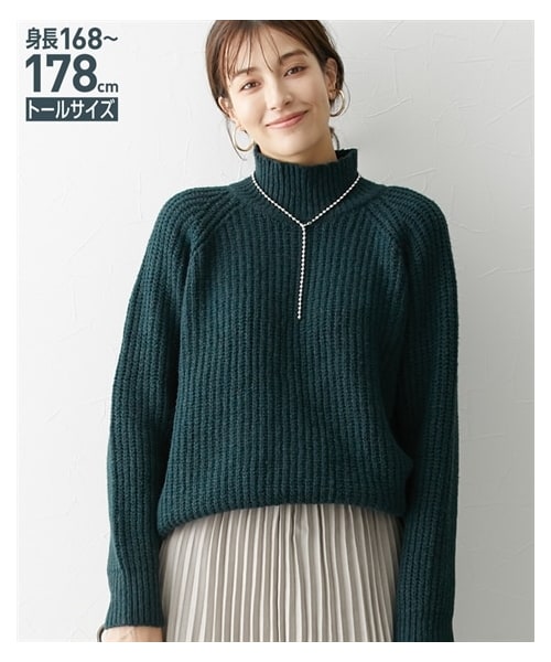 nissen（ニッセン）の「高身長　プチハイネックラグランニット（トールサイズ）（ニット/セーター・レディース・パープル/ディープグリーン/ブラウン/黒・MTT/LTT/LLTT/3LTT/4LTT/5LTT）」の16枚目の写真