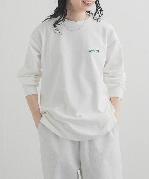 URBAN RESEARCH DOORS(アーバンリサーチドアーズ)の「L.L.Bean JAPAN EDITION LONGSLEEVET-SHIRTS(Tシャツ/カットソー・レディース・WHITE/BIRCH/GREY/SAX/RED/NAVY・M)」の8枚目の写真