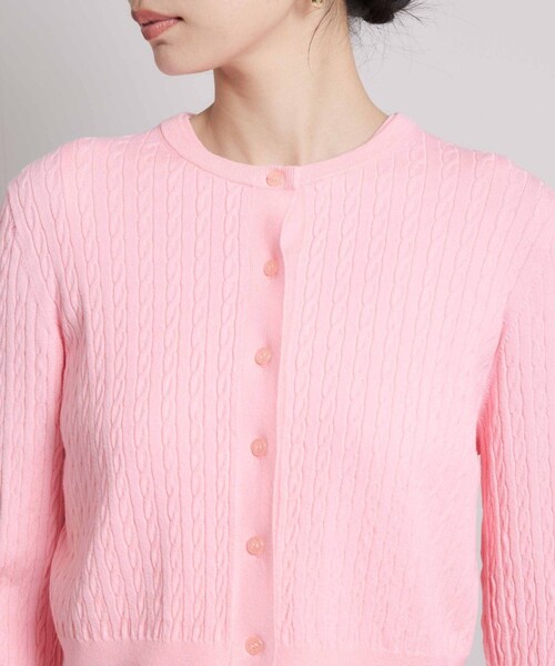 ROPE'(ロペ)の「ミニケーブルセパレートカーディガン(アンサンブル)/ イージーケア(カーディガン/ボレロ・レディース・ベージュ/ピンク系・F)」の20枚目の写真