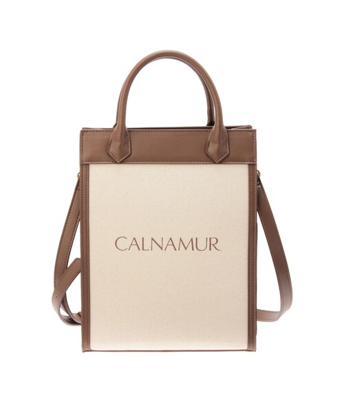 CALNAMUR（カルナムール）の「LOGO CANVAS TOTE/ロゴキャンバストートバッグ（トートバッグ・レディース・ピンク/ブラウン・F）」の9枚目の写真