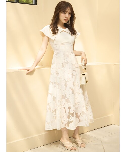 新品タグ付 dazzlin オパールフラワーコルセットワンピース M dazzlin ワンピース オパールフラワーコルセットワンピース