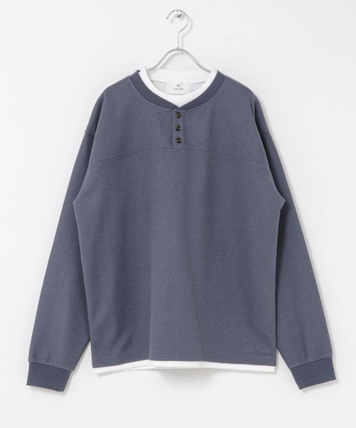 URBAN RESEARCH Sonny Label（アーバンリサーチサニーレーベル）の「ワッフルレイヤードロングスリーブTEE（Tシャツ/カットソー・メンズ・ブラック/グレー/ブルーグレー・M/L）」の3枚目の写真