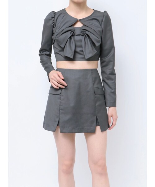 EATME（イートミー）の「リボンスリーピースセットアップ（セットアップ・レディース・グレー/ピンク/ブルー・F）」の2枚目の写真