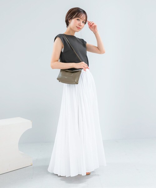 URBAN RESEARCH ROSSO（アーバンリサーチロッソ）の「汗染防止 フレンチリブTシャツ（Tシャツ/カットソー・レディース・OFF/CHARCOAL/GREIGE/SAX・Free）」の17枚目の写真
