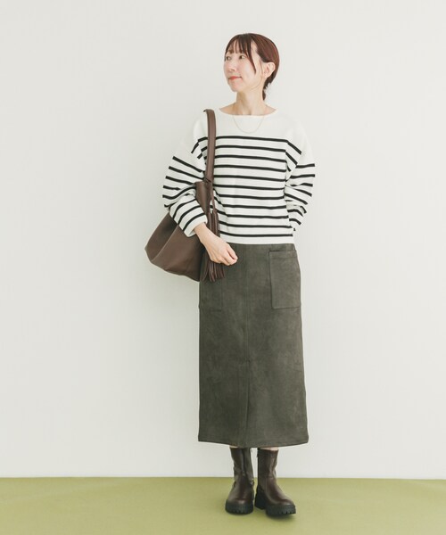 ITEMS URBANRESEARCH（アイテムズ アーバンリサーチ）の「バナナスリーブニット（ニット/セーター・レディース・OFF×BLK/RED/GRY/NVY×OFF・FREE）」の9枚目の写真