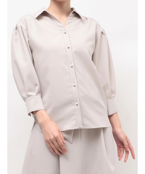 TONAL（トーナル）の「マルチセットタックショルダーパール釦シャツ（シャツ/ブラウス・レディース・オフホワイト/チャコールグレー/アイスブルー/ネイビー/ベージュ・M）」の15枚目の写真