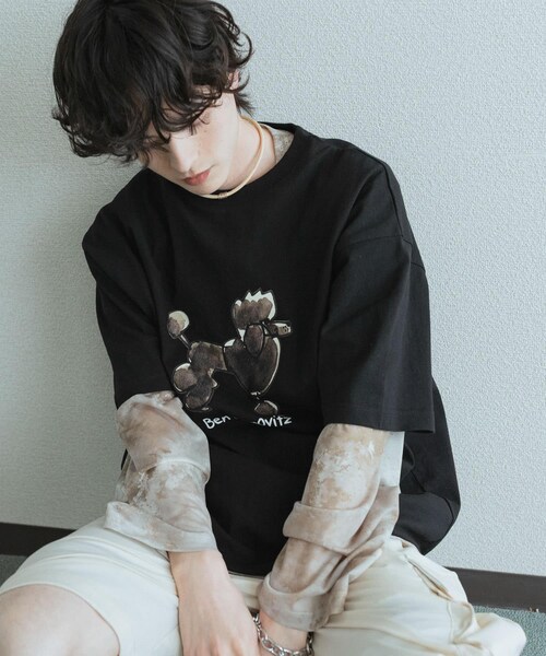 SENSE OF PLACE by URBAN RESEARCH(センスオブプレイスバイアーバンリサーチ)の「『別注』Ben Lenovitz×SENSE OF PLACE SHORT-SLEEVE T-SHIRTS(Tシャツ/カットソー・メンズ・WHITE/BLACK/BLK×WHT/GRAY・M/L)」の15枚目の写真