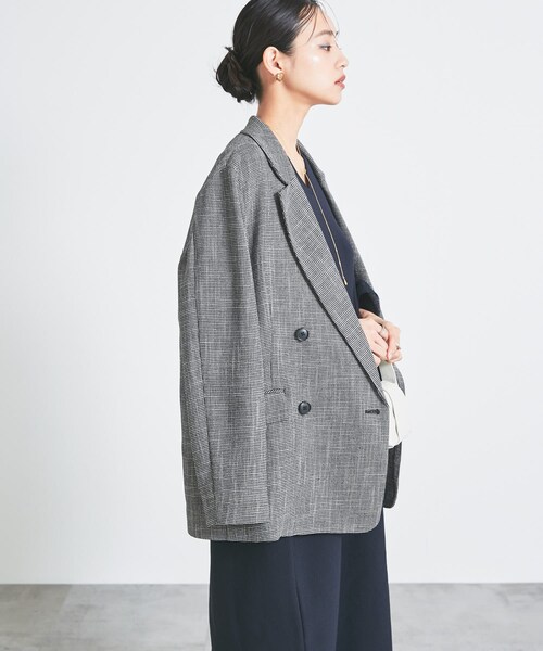 URBAN RESEARCH ROSSO（アーバンリサーチロッソ）の「カラミダブルジャケット（テーラードジャケット・レディース・black×off/beige×off・36/38）」の19枚目の写真
