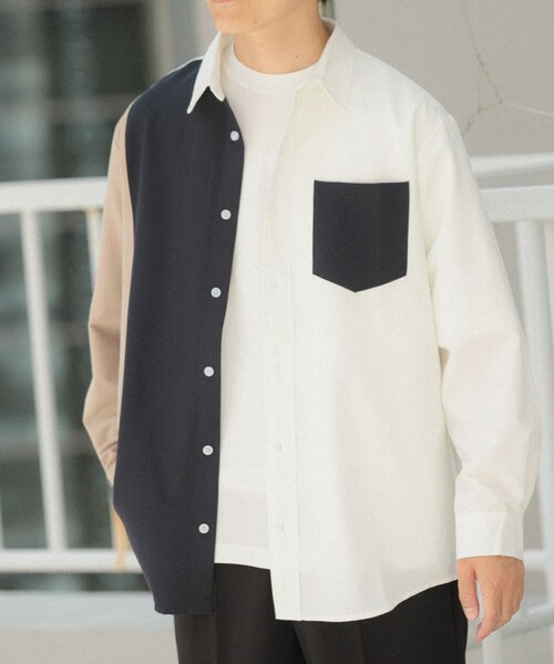 ITEMS URBANRESEARCH（アイテムズ アーバンリサーチ）の「Vertical Switch 長袖シャツ（シャツ/ブラウス・メンズ・BLU/WHT/GRY・M/L）」の5枚目の写真