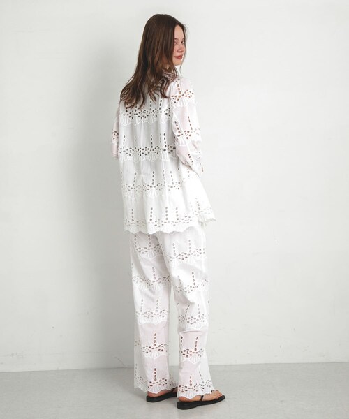 URBAN RESEARCH Sonny Label（アーバンリサーチサニーレーベル）の「コットンレースジャケット（テーラードジャケット・レディース・ブラック/オフ・FREE）」の10枚目の写真