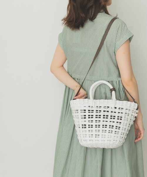 RODE SKO（ロデスコ）の「ショルダー付編みかごバッグ（かごバッグ・レディース・BROWN/WHITE/GREEN/BLUE・one）」の11枚目の写真