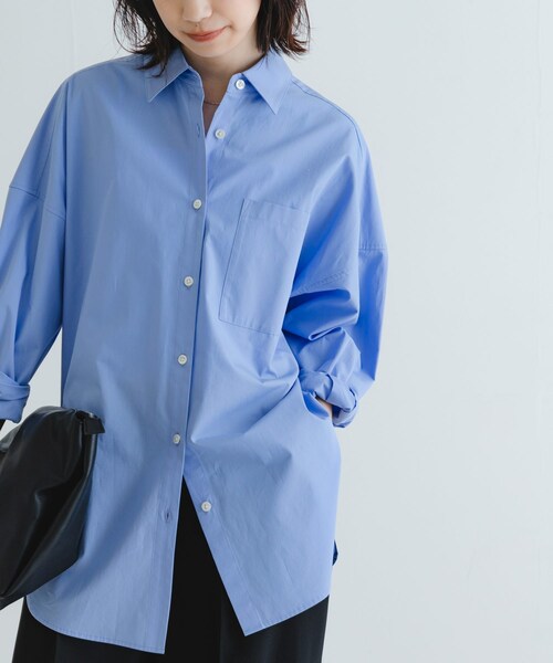 URBAN RESEARCH(アーバンリサーチ)の「ブロードオーバーシャツ(Tシャツ/カットソー・レディース・L.BLUE/OFF・FREE/Free)」の12枚目の写真