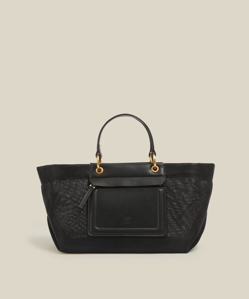 ROPE'(ロペ)の「チュールメッシュ2WAYミニバッグ(ハンドバッグ・レディース・ブラック/オリーブ・F)」の1枚目の写真