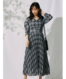 MERCURYDUO | シアーチェックロングキャミワンピース(ワンピース)