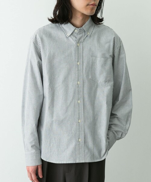 URBAN RESEARCH Sonny Label（アーバンリサーチサニーレーベル）の「抗菌オックスボタンダウン長袖シャツ（シャツ/ブラウス・メンズ・ホワイト/ネイビー/オフストライプ/ギンガムチェック/サックス/グレー・S/M/L/XL）」の16枚目の写真