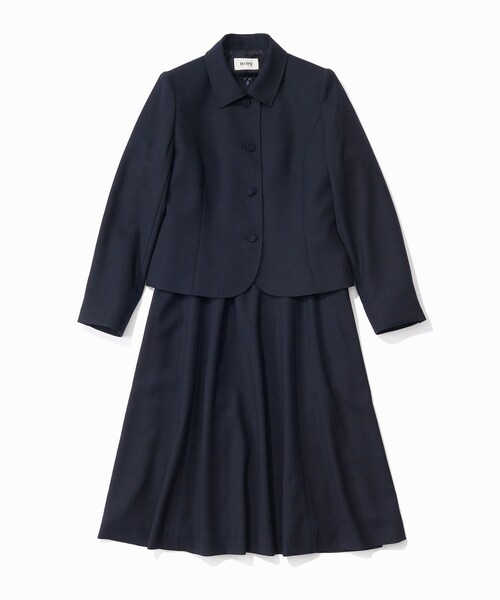 ROPE'（ロペ）の「【J'aDoRe・店舗限定】理英会監修 ウールクレープステンカラージャケット＆フレアワンピース/2点セット（ワンピース・レディース・ネイビー・36/40）」の6枚目の写真