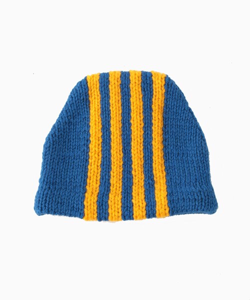 ADAM ET ROPE'（アダムエロペ）の「【RICE NINE TEN/ライス ナイン テン】HAND KNITTED CAP（ニットキャップ/ビーニー・メンズ・ブラック/ブルー系/レッド・F）」の2枚目の写真