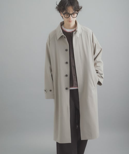 SENSE OF PLACE by URBAN RESEARCH(センスオブプレイスバイアーバンリサーチ)の「バルマカーンルーズコート(ステンカラーコート・メンズ・BEIGE/NAVY/BEG CHECK・M/L)」の1枚目の写真