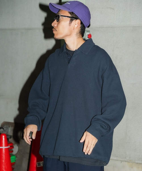 URBAN RESEARCH(アーバンリサーチ)の「『UR TECH』Wide Dad Dad TECH ポロプルオーバー(ポロシャツ・メンズ・D.NAVY/CHARCOAL・1/2)」の3枚目の写真