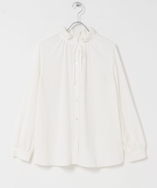 URBAN RESEARCH ROSSO（アーバンリサーチロッソ）の「F by ROSSO　フリルカラー2WAYブラウス（シャツ/ブラウス・レディース・OFF WHITE/NAVY・Free）」の4枚目の写真