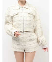 GYDA | Symmetry GYDAラメツイードジャケット(その他アウター)