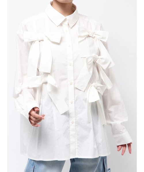 merry jenny（メリージェニー）の「bon bon ribbon shirt（シャツ/ブラウス・レディース・オフホワイト/ブラック/ピンク/ミックス・F）」の14枚目の写真