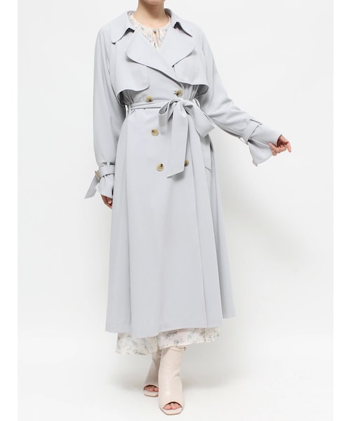 MERCURYDUO（マーキュリーデュオ）の「ベーシックトレンチコート（トレンチコート・レディース・アイボリー/ベビーピンク/アイスブルー/ラベンダー・XS/S/M）」の6枚目の写真