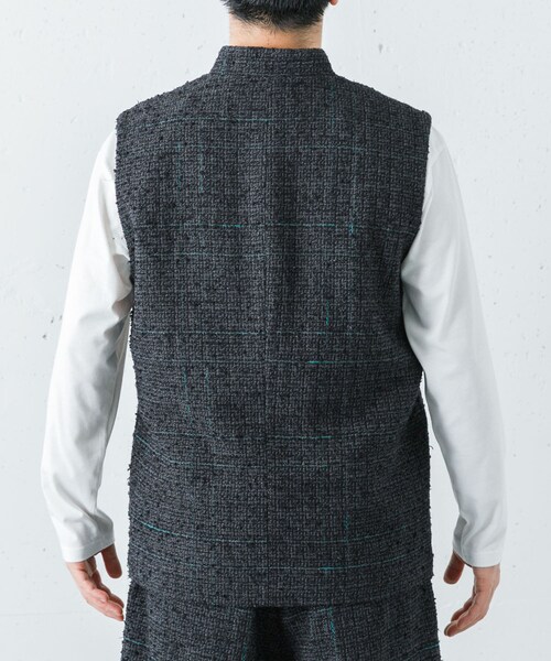 URBAN RESEARCH（アーバンリサーチ）の「SEEALL　STAND COLLAR GILET（ベスト・メンズ・BLK WATCH・3/4）」の3枚目の写真