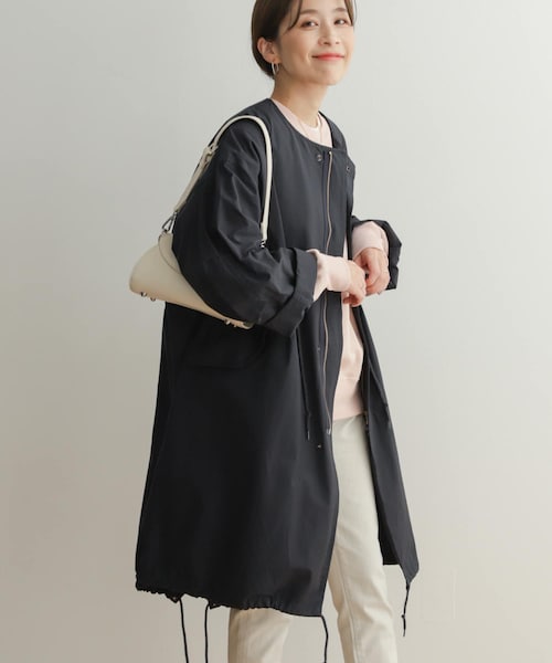 URBAN RESEARCH DOORS（アーバンリサーチドアーズ）の「3WAYノーカラーモッズコート（モッズコート・レディース・KHK×BEG/NAVY×NAVY・M）」の2枚目の写真