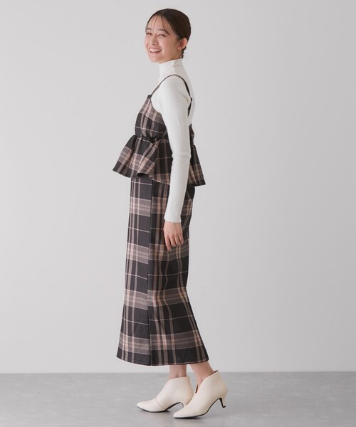 Jayro（ジャイロ）の「チェック柄ペプラムワンピース（ワンピース・レディース・ブラック系/グレー/ブラウン・M）」の10枚目の写真