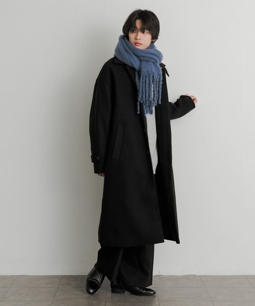 SENSE OF PLACE by URBAN RESEARCH(センスオブプレイスバイアーバンリサーチ)の「『ユニセックス』フリンジストール(ストール/ショール・メンズ・BLUE/BLACK/GRAY/GREIGE・one)」の14枚目の写真