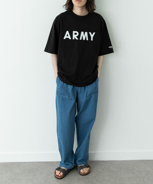 URBAN RESEARCH Sonny Label（アーバンリサーチサニーレーベル）の「ARMY TWILL　PRINT HSTEE ARMY（Tシャツ/カットソー・メンズ・BLACK/WHITE/BLUE/YELLOW・M/L）」の12枚目の写真
