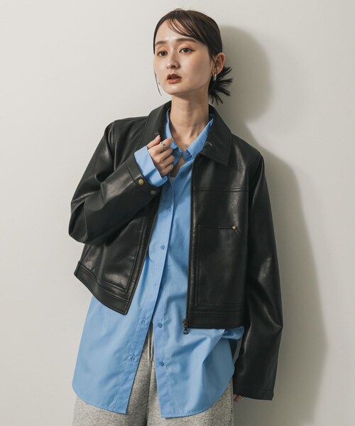 SENSE OF PLACE by URBAN RESEARCH(センスオブプレイスバイアーバンリサーチ)の「FLショートジャケット(テーラードジャケット・レディース・CAMEL/BLACK/BROWN・One)」の5枚目の写真