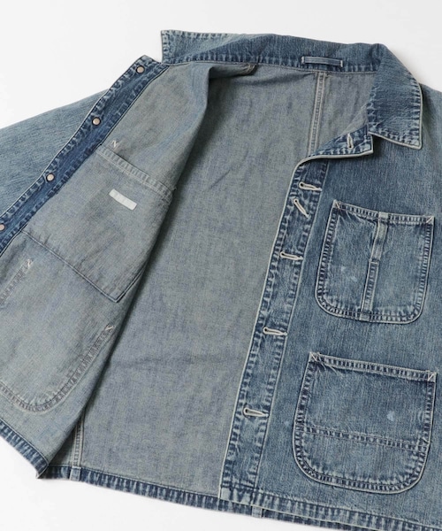 URBAN RESEARCH（アーバンリサーチ）の「ULTERIOR　FADED LIGHT DENIM SHORT COVERALL（カバーオール・メンズ・FADED BLUE・3/4）」の8枚目の写真