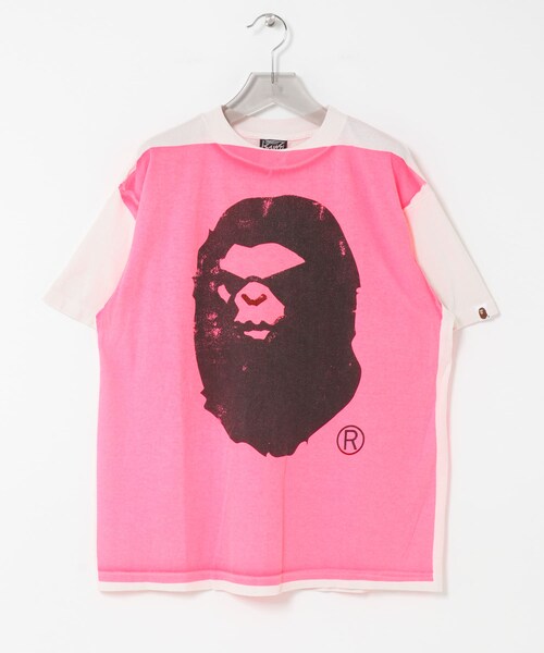 URBAN RESEARCH（アーバンリサーチ）の「SAINT M××××××　BAPE HANDPRINT（Tシャツ/カットソー・メンズ・WHT/PNK・M/L/XL）」の7枚目の写真