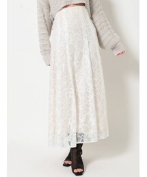 MERCURYDUO | フラワーレースハイウエストフレアスカート(スカート)