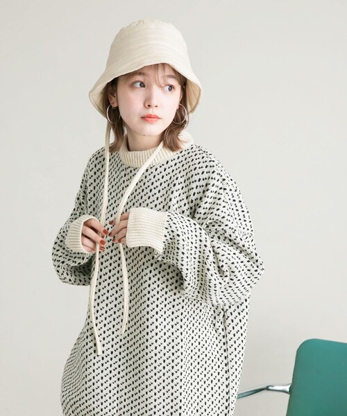 KBF（ケイビーエフ）の「バックドロストバケットHAT（ハット・レディース・IVORY/KHAKI/BLACK・one）」の9枚目の写真