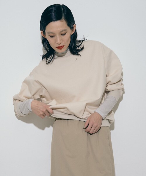 THE GOODLAND MARKET(ザグッドランドマーケット)の「『別注』MIDIUMISOLID×TGM Organic cotton pullover(Tシャツ/カットソー・レディース・IVORY/GREEN/CHARCOAL・FREE)」の6枚目の写真