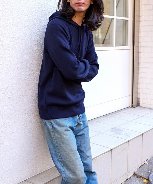ADAM ET ROPE'（アダムエロペ）の「【GALLIA/ガッリア】Knit hoodie（パーカー・メンズ・グレー/ネイビー・50/52）」の12枚目の写真