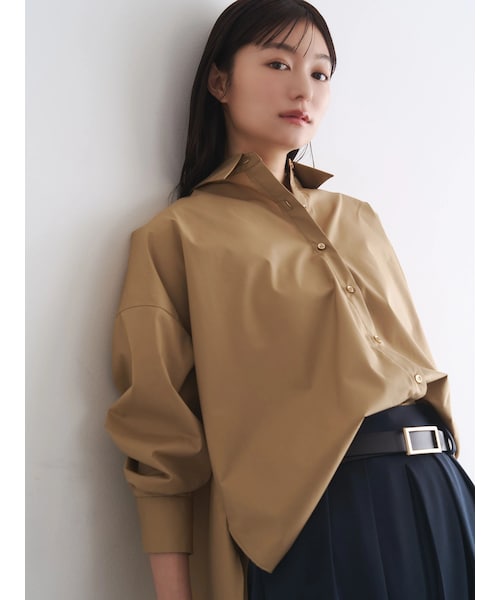 TONAL(トーナル)の「オーバーシャツ(シャツ/ブラウス・レディース・オフホワイト/ブラック/ピンク/ブルー/アイスブルー/ブラウン/グレー/ベージュ/イエロー・M)」の6枚目の写真