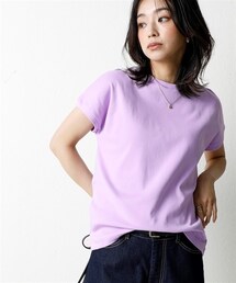 nissen | ＵＶカット綿１００％フライス素材フレンチスリーブＴシャツ(Tシャツ/カットソー)