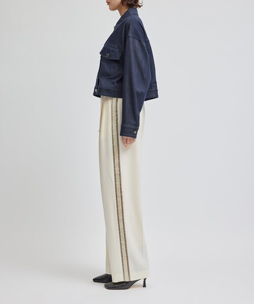 ROPE'(ロペ)の「サイドラインストレッチパンツ(その他パンツ・レディース・グレー/オフホワイト・36/38)」の6枚目の写真