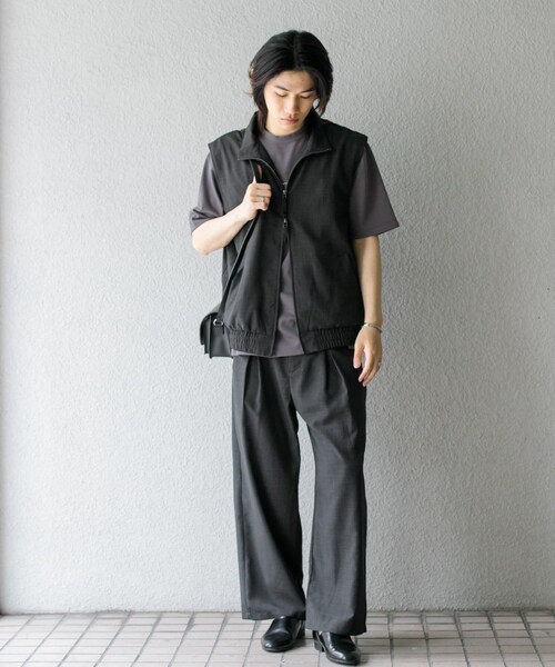 SENSE OF PLACE by URBAN RESEARCH(センスオブプレイスバイアーバンリサーチ)の「『イージーケア/セットアップ対応』リネンライクタックワイドパンツ(その他パンツ・メンズ・CHARCOAL/GREIGE/NAVY・S/M/L)」の20枚目の写真